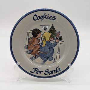 Louisville Stoneware Cookies for Santa Luncheon Plate Girl Boy Christmas Tree